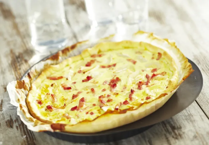 Recette Tarte chèvre lardons Herta