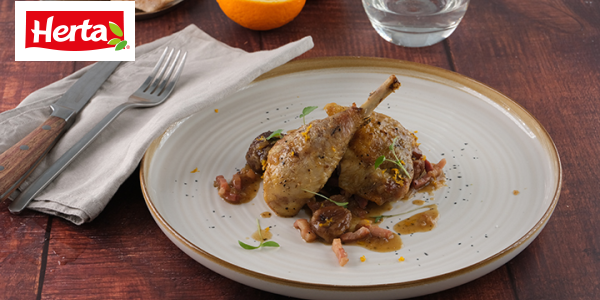 Pintade rôtie aux marrons et lardons | Herta