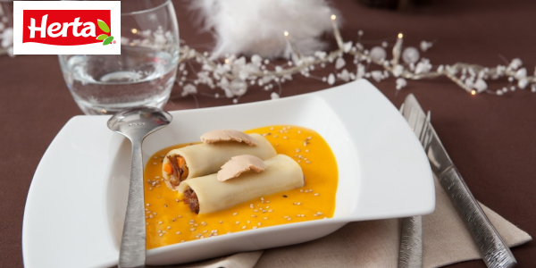 Recette Petits Cannellonis de confit de canard au foie gras, crème de