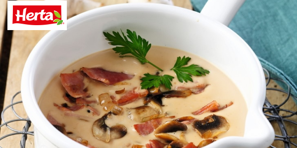 Recette Sauce pour pâtes aux champignons et jambon | Herta