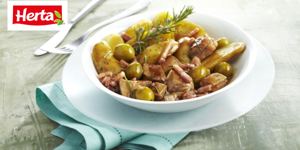 Recette Sauté de porc aux olives, romarin | Herta